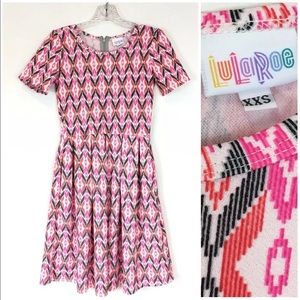 Lularoe | Amelia dress XXS tribal pink orange